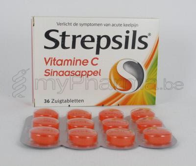 STREPSILS VITAMINE C SINAASAPPEL 36 ZUIGTABL (geneesmiddel)