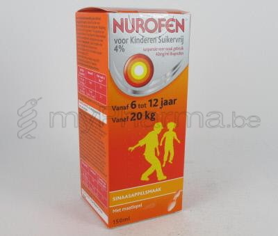NUROFEN KIND SINAAS 40 MG/ML 150 ML SIROOP SUIKERVRIJ (geneesmiddel)