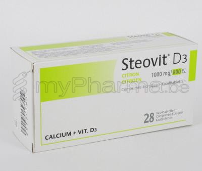 STEOVIT FORTE CITROEN 1000/800 28 KAUWTABL  (geneesmiddel)
