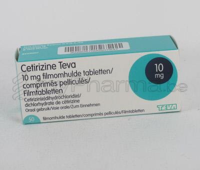 CETIRIZINE TEVA 10 MG 50 TABL (geneesmiddel)