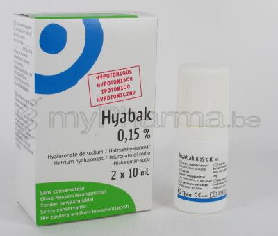 HYABAK 0,15% DUOPACK NF FL 2X10ML                  (medisch hulpmiddel)