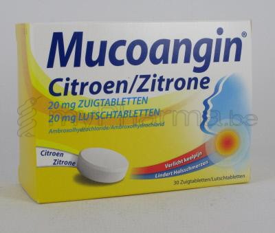 MUCOANGIN CITROEN 20 MG 30 ZUIGTABL            (geneesmiddel)