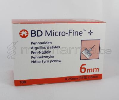 BD MICROFINE PENNAALDEN 0,25MM 31G 6MM  100 320734 (medisch hulpmiddel)