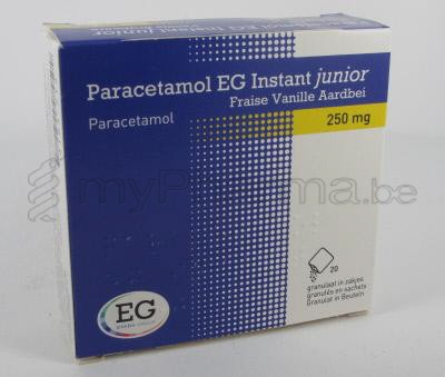 PARACETAMOL EG INSTANT JUNIOR 250 mg 20 zakjes (geneesmiddel)